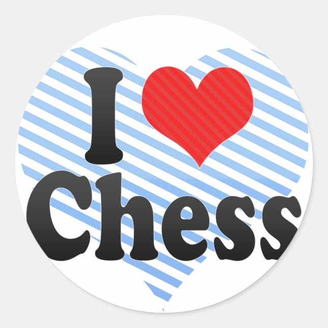 I Love Chess Classic Round Sticker (Front)