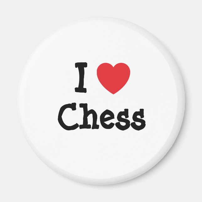 I love Chess heart custom personalised Magnet (Front)