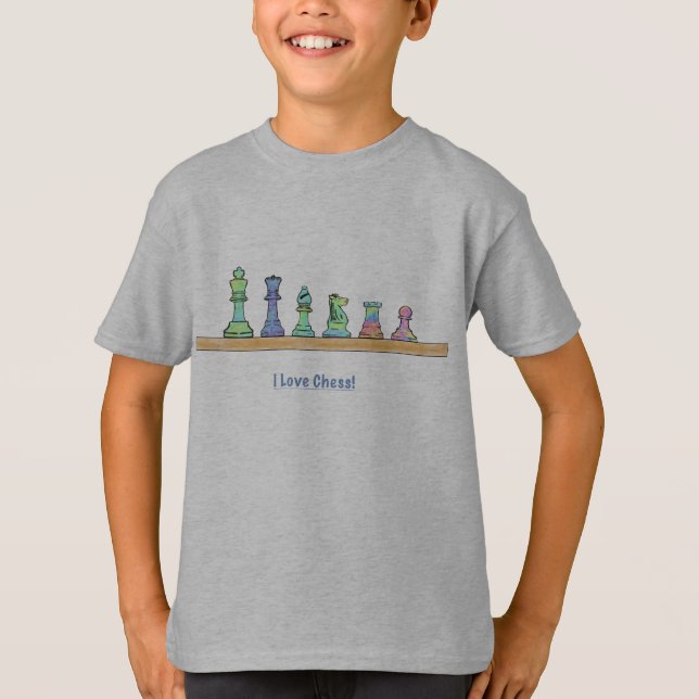 I Love Chess! Kid’s T-shirt (Front)