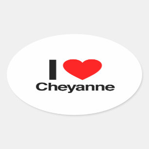 i love cheyanne oval sticker