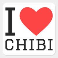 I love chibi square sticker 
