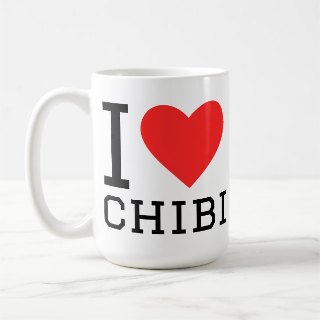 I love chibi square sticker  coffee mug (Left)