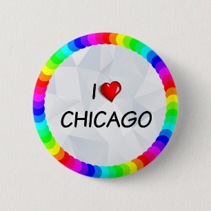I Love Chicago 6 Cm Round Badge