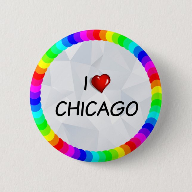 I Love Chicago 6 Cm Round Badge (Front)