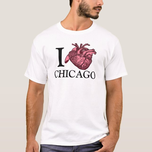 I Love Chicago anatomically correct heart t-shirt (Front)