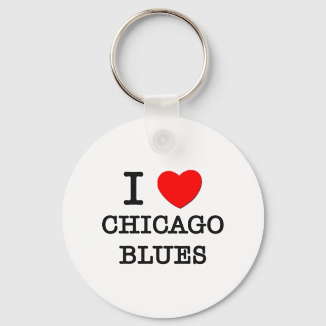 I Love Chicago Blues Key Ring (Front)