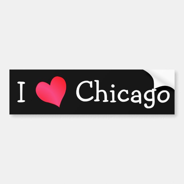 I Love Chicago Bumper Sticker (Front)