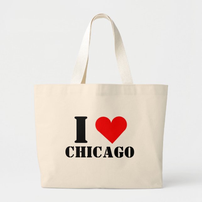 I Love Chicago Heart Jumbo Tote (Front)