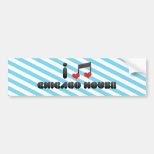 I Love Chicago House Bumper Sticker