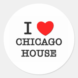 I Love Chicago House Classic Round Sticker
