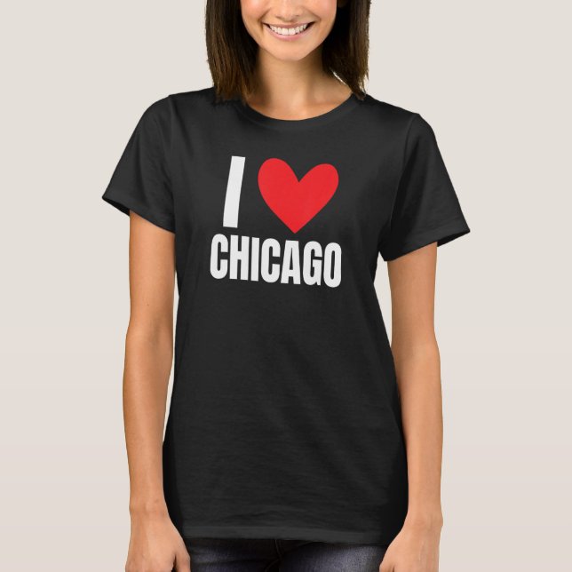 I Love Chicago Illinois Architecture Skyline Deep  T-Shirt (Front)