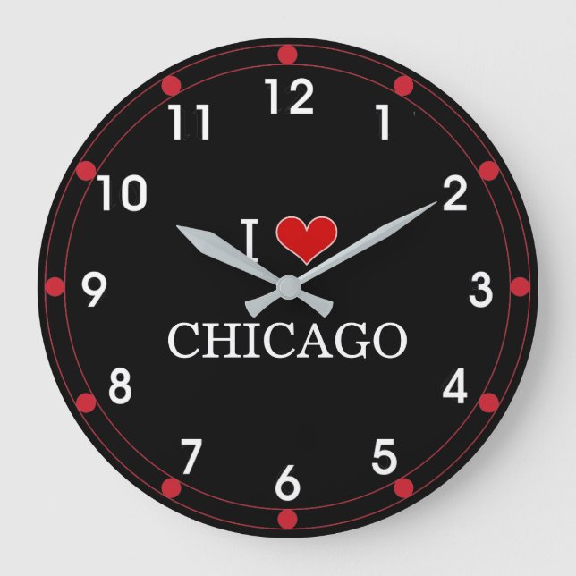 I Love Chicago Large Clock (Front)