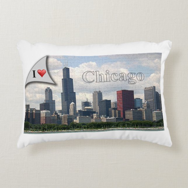 I love Chicago (pillow) Decorative Cushion (Front)