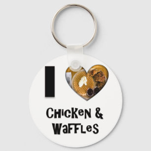 I Love Chicken and Waffles Key Ring