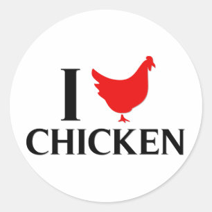 I Love Chicken Classic Round Sticker