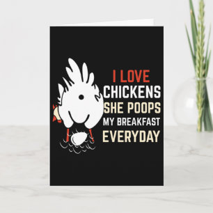 I Love Chicken Funny Chicken Design Chicken Lover Card