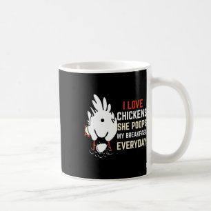 I Love Chicken Funny Chicken Design Chicken Lover  Coffee Mug