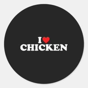 I Love Chicken - Heart Classic Round Sticker