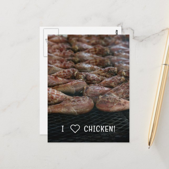 I Love Chicken! Postcard (Front/Back In Situ)