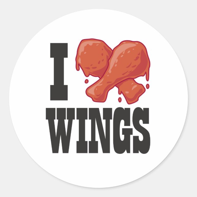 I Love Chicken Wings Classic Round Sticker (Front)