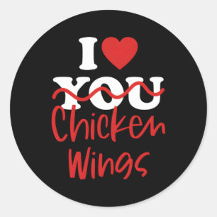I Love Chicken Wings Classic Round Sticker