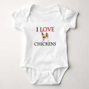 I Love Chickens Baby Bodysuit