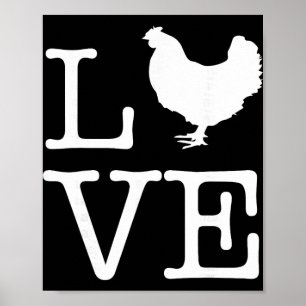 I Love Chickens Funny Chicken Lover Kids Gift Tee Poster