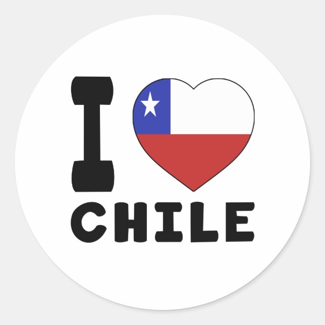 I Love Chile Classic Round Sticker (Front)