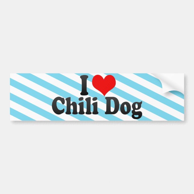 I Love Chilli Dog Bumper Sticker (Front)