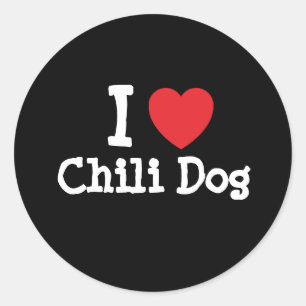 I love Chilli Dog heart T-Shirt Classic Round Sticker