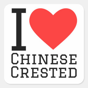 I love Chinese crested Square Sticker