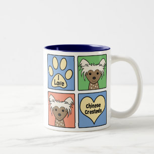 I Love Chinese Cresteds Two-Tone Coffee Mug