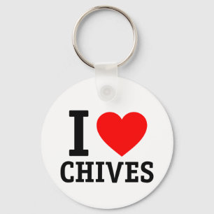 I Love Chives Key Ring