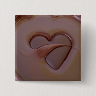 I love chocolate 15 cm square badge