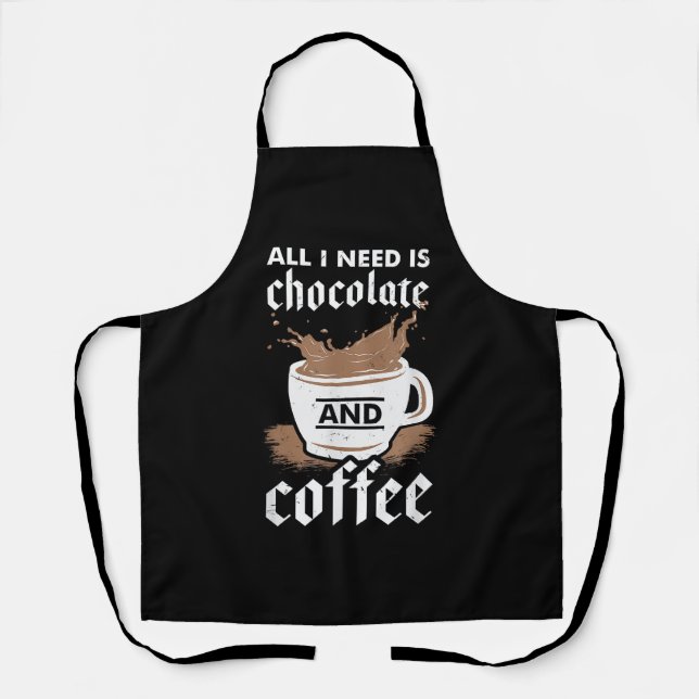 I Love Chocolate And Coffee Apron (Front)