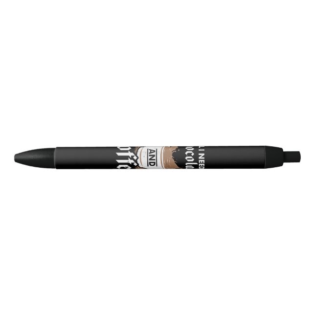 I Love Chocolate And Coffee Black Ink Pen (Front)