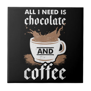 I Love Chocolate And Coffee Ceramic Tile