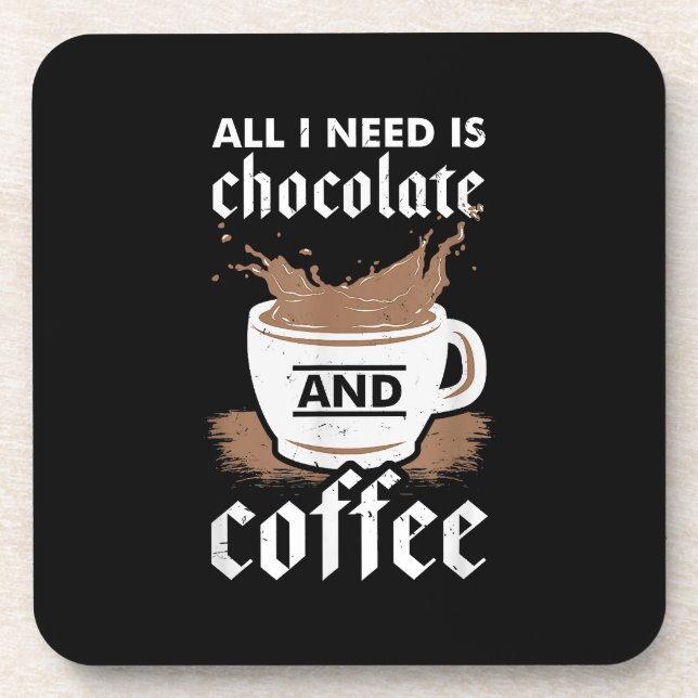 I Love Chocolate And Coffee Coaster (Front)