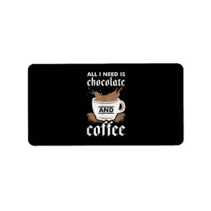 I Love Chocolate And Coffee Label