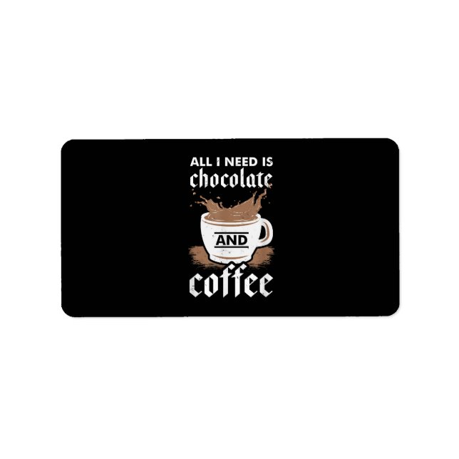 I Love Chocolate And Coffee Label (Front)
