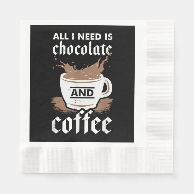 I Love Chocolate And Coffee Napkin (Front)