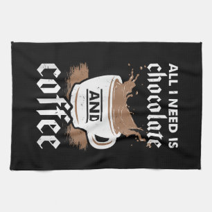 I Love Chocolate And Coffee Tea Towel