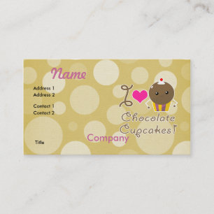 I Love Chocolate Cupcakes Business Card