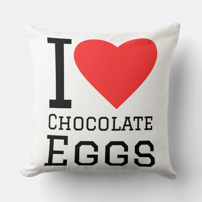 I love chocolate eggs square sticker cushion (Front)