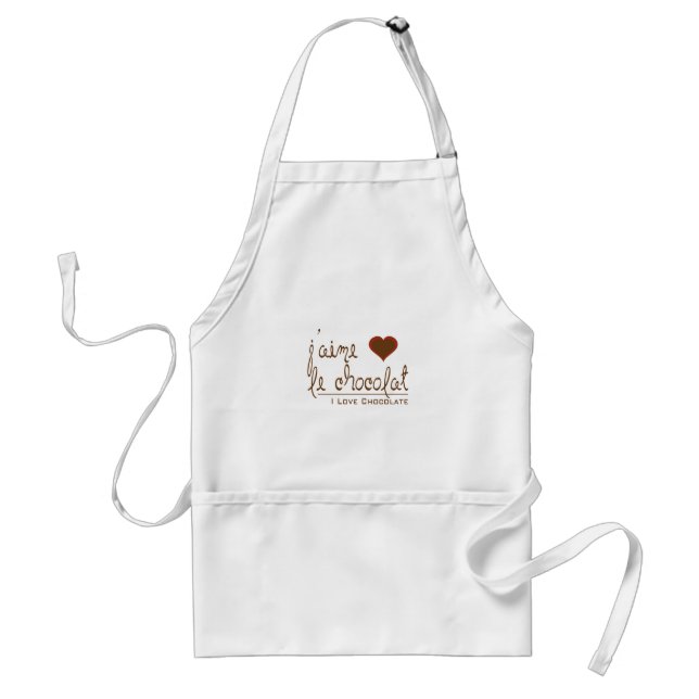 I Love Chocolate, in French! Standard Apron (Front)
