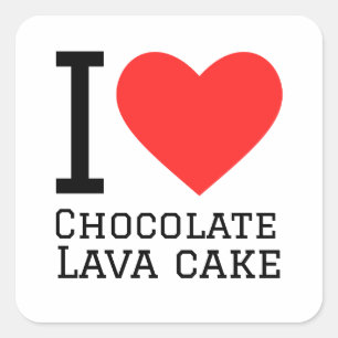 I love chocolate lava cake square sticker