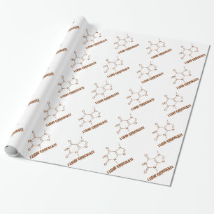 I Love Chocolate (Theobromine Chemical Molecule) Wrapping Paper
