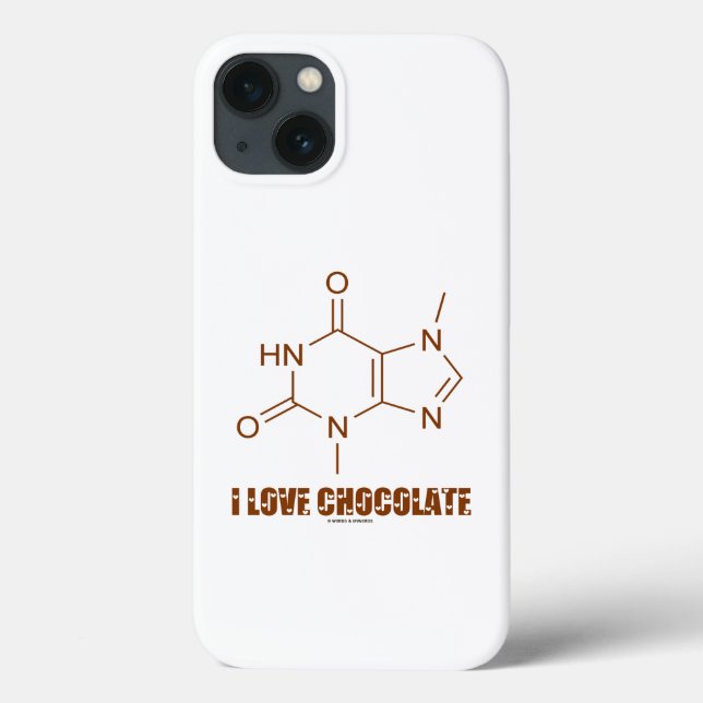 I Love Chocolate Theobromine Molecule Chemistry Case-Mate iPhone Case (Back)