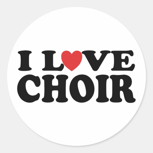 I Love Choir Classic Round Sticker (Front)