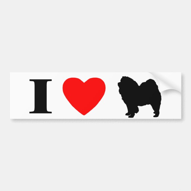 I Love Chow Chows Bumper Sticker (Front)